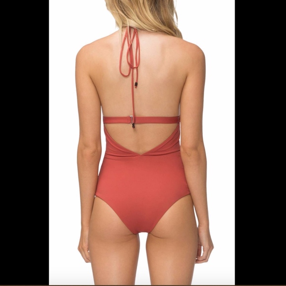 NEW! $168 Tavik Emme Halter One-Piece Swimsuit Black [SZ Large]‎ #1127 - Picture 2 of 8